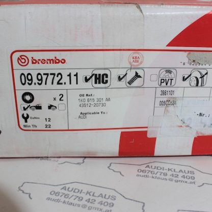 Audi/VW/Seat/Skoda Bremsscheiben-Set Brembo NEU 09.9772.11 – Bild 2