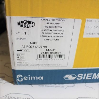 Audi A3/8V1 Sportback Rücklicht Magneti Marelli rechts innen NEU 13176453/714081090801 Vergleichsnr.: 8V4945094 – Bild 2