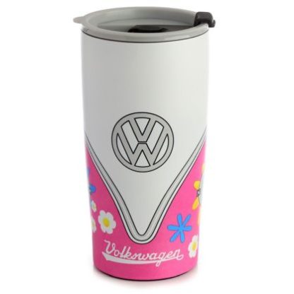 Volkswagen Edelstahl VW T1 Camper Surf Adventure Getränkebecher pink 300ml