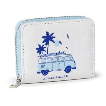 Volkswagen VW T1 Bulli Explore Geldbörse mit Reißverschluss- klein Blue