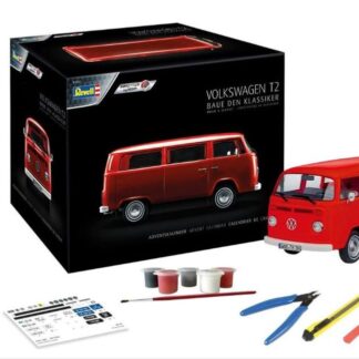 Revell VW T2 Adventskalender Bausatz 1:24 easy-click mehrfarbig Modellbau Bastelset
